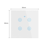 Interrupteur intelligent Zigbee standard UE avec minuterie et télécommande, panneau en verre blanc/noir, 1/2/3/4 voies, compatible Wi-Fi