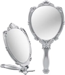 Cermin Tangan Logo Kustom Cermin Tangan Plastik Cermin Khusus Grosir