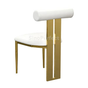 Chaise de salle de banquet en acier inoxydable pour mariage, pieds dorés, chaise de banquet pour événements, chaise élégante et luxueuse pour mariage et événements - Product Image 1