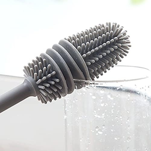 Palanca de Maniobra Larga 360 °   Cepillo de Esponja para Limpiar Botellas de Leche, Licuadoras y Cristalería, Herramienta de Limpieza Profunda que No Raya - Product Image 6