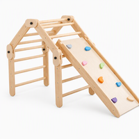 Structure d'escalade rectangulaire en bois Montessori pour enfants, ensemble pliable avec toboggan pour tout-petits, pour salon, salle de bain, cuisine