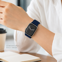 Bracelet tricoté à fermoir magnétique compatible avec Apple Watch 38 40 41 42 44 45 46 49 mm, bracelet en nylon respirant pour le sport et le quotidien, SE