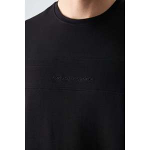 Ensemble de survêtement pour homme en coton noir épais, doux et texturé, coupe ample - 85261 - Noir/noir - Product Image 3