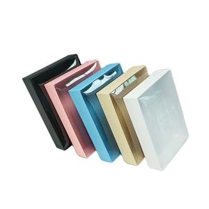 Boîtes d'emballage en carton blanc plié en papier kraft pour chocolat, biscuits, savon avec couvercle transparent en PVC - Product Image 3