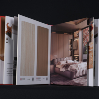 Catalogue d'échantillons de pierres de qualité supérieure, personnalisable, en carton finition mate et cuir PU, minimaliste, multicolore, pour présentation de dalles