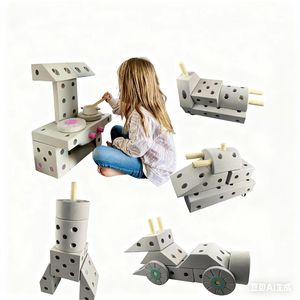 OEM Custom <strong>Large</strong> 1:8 Scale DIY <strong>Building</strong> <strong>Blocks</strong> Toy Handmade MODU Perforated Grinding Color EVA Foam Plastic - Product Image 1