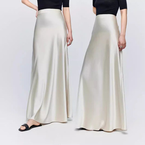 Wholesale <strong>Silk</strong> Women's Satin Maxi <strong>Skirt</strong> Custom Elegant High Waist Casual <strong>Long</strong> <strong>Skirt</strong> for Ladies - Product Image 2