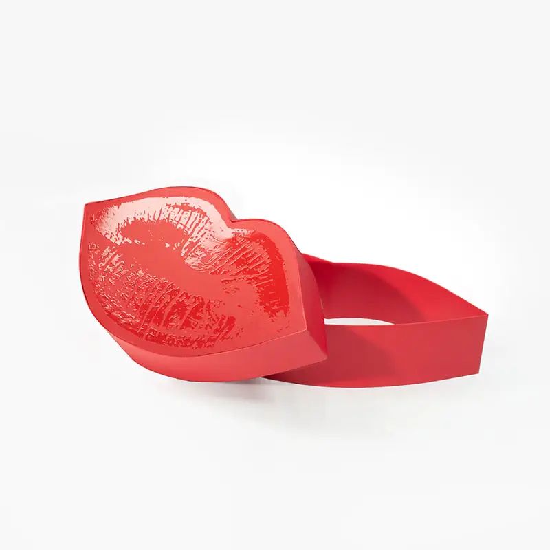 ギフト用のカスタム特殊形状の赤いリップペーパー包装ボックス美容製品用の手作りのリップ形状のボックス