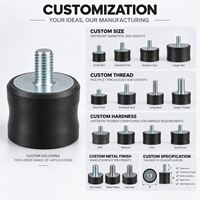Custom Silicone Vibration Mount Metal Insert Threaded Stud Molded Matte Finish OEM Silicone Vibration Mount for Machinery