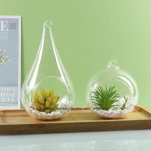 Новый продукт, подвесные прозрачные стеклянные вазы, контейнер для суккулентов, открытые шарики, домашний декор