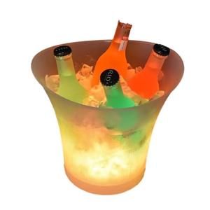 Seau à glace LED commercial 5 L, changeant de couleur, refroidisseur de champagne lumineux, refroidisseur à vin en plastique pour fêtes, bars, clubs, KTV - Product Image 1