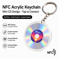 Mini disque vinyle noir en acrylique léger avec impression UV, thème Anime et Dessin Animé, NFC, pour album, porte-clés musical
