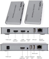 FJGEAR OEM USB HDMI H.264 200M KVM IP Extender sur réseau Ethernet RJ45 via câble Cat5e Cat6