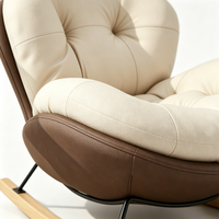 Fauteuil à bascule Tenghang Nordic Eggshell, fauteuil individuel pour salon, fauteuil inclinable de détente, fauteuil paresseux, tissu technique rembourré