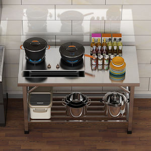 โต๊ะเตรียมงานโลหะพร้อมชั้นวางปรับระดับได้และขาตั้ง โต๊ะสแตนเลสพับได้สำหรับงานหนักเชิงพาณิชย์ - Product Image 6