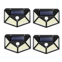 Meilleure vente applique murale solaire extérieure à 100 Led avec capteur de mouvement, étanche IP65, applique murale pour jardin