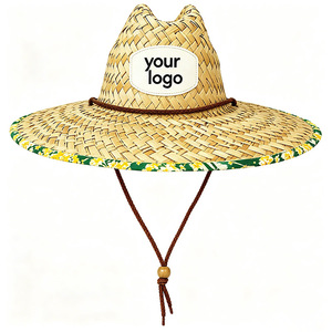 Visière en paille mexicaine personnalisable avec logo pour hommes, femmes, enfants et adultes – Accessoire de plage en paille naturelle pour l'été et les événements musicaux - Product Image 3