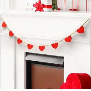 Guirnalda Romántica de Corazones de Fieltro, Letrero XOXO para el Día de San Valentín, Decoración para Chimenea y Fiestas de Boda - Product Image 5
