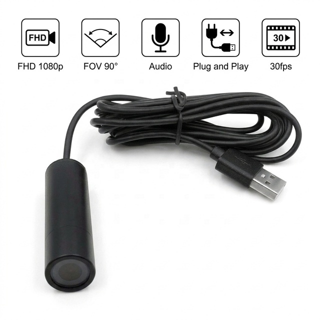 1080P Full HD MJPG USB 2MP CMOS Sensor Bullet Camera with Metal Housing Bracket 1 Year Warranty