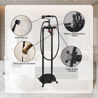 Robinet mitigeur de baignoire autoportante, téléphone, robinet de baignoire-douche sur pied, salle de bains en laiton Antique, Offre Spéciale