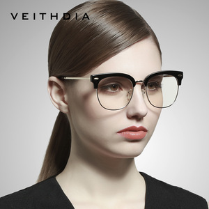 Veithdia Metal Browline Half <b>Frame</b> Eyeglasses Pc Lens Blue Light Protection Unisex Rectangle 1260 - Product Image 4