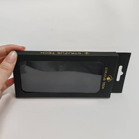 Boîte pliante noire personnalisée en gros avec fenêtre transparente découpée – Boîte de présentation en papier pour la vente au détail avec fenêtre claire