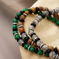 COOL Vente à Chaud Bijoux en Acier Inoxydable Bracelet en Pierre Naturelle pour Femme en Pierre d'Énergie Malachite