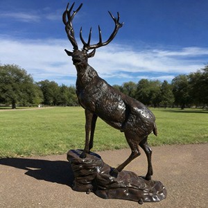 Outdoor Garden Decoration Life <strong>Size</strong> Copper Brass Cast Large Antique Animal <strong>Elk</strong> Deer Statue Sculpture Model - Product Image 1