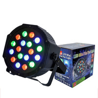 Projecteur LED plat RGB 18x3 watts, trois couleurs, en plastique, pleine puissance, haute luminosité, pour éclairage de scène