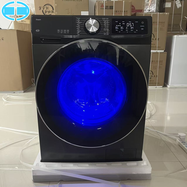 8KG Front Load Washer Dryer Combo Household Appliance with Blue Light Sterilization Fully Automatic Washing Machine Laundry
