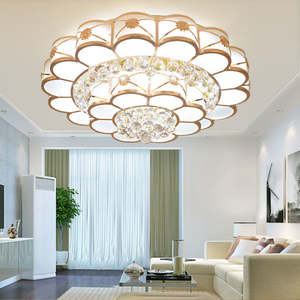 Nouvel arrivage Lumières modernes en forme de fleur Décoration de salon Plafonnier en cristal rond concentrique à LED - Product Image 2