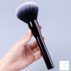 Large <b>Fan</b> Powder Makeup Brush Solid Wood Handle Aluminum Tube Synthetic Hair Face Blusher Foundation Cosmetic Brush - Product Image 4