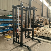 Équipement de musculation multifonctionnel commercial personnalisable en acier au carbone unisexe, rack à squats + machine Smith pour la musculation