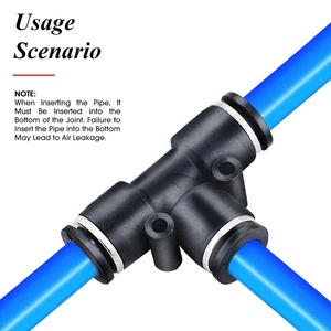 Đen Nhựa PE 3 Cách Liên Minh <span class=keywords><strong>Tee</strong></span> Nối Nhanh Chóng Kết Nối Hose Phù Hợp - Product Image 4