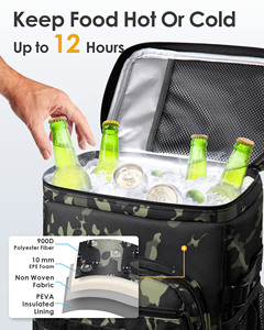 Insulated Polyester <b>Lunch</b> <b>Bag</b> <b>with</b> Front Pocket Leakproof Cooler Adjustable <b>Shoulder</b> <b>Strap</b> 24L Capacity for Men & Women - Product Image 4