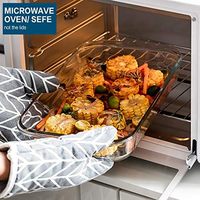 Ensemble de plats à four en verre borosilicate résistant à la chaleur sans plomb, avec couvercles en plastique