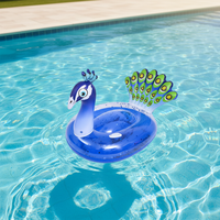 Bouée gonflable géante paon violet et vert, résistante, pour adultes et enfants, jouet aquatique d'été pour la plage