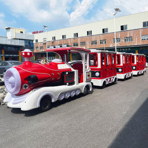 HAOJILE 초대형 레트로 기차 놀이 공원 어린이 타기 전기 트랙이없는 기차 오락 판매용 전기 기차 타기 - Product Image 2