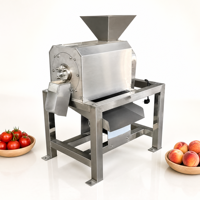 Automatische, motor aangedreven fruit- en groentepulpmachine van roestvrij staal, 10kg/u, 380V, industriële hoge productiviteit