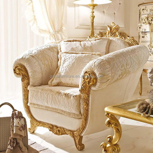 Set Sofa Ruang Tamu Warna Barok Perancis Mewah Furnitur Ruang Tamu Eropa Istana Kerajaan Sofa Kain Ukiran Tangan - Product Image 4