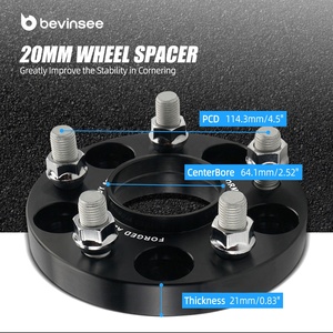 BEVINSEE ชุดส<span class=keywords><strong>เป</strong></span>เซอร์ล้อ 2 ชิ้น ขนาด 20 มม. <span class=keywords><strong>ส</strong></span>ำหรับรถเทสล่า รุ่น <span class=keywords><strong>3</strong></span> แบบมาตรฐาน / ระยะไกล - Product Image 2