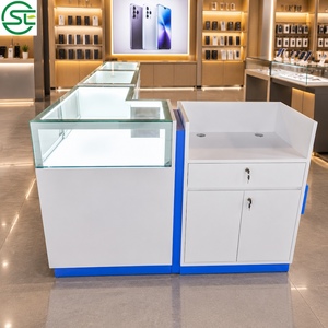 Vitrina Exhibidora de Vidrio Blanco para Teléfonos Móviles, Mostrador para Tienda de Celulares, Exhibidor de Accesorios para Teléfonos, Mueble para Tienda Minorista, Personalizable - Product Image 2