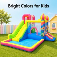Château gonflable Noco Kids en tissu Oxford avec toboggan et piscine à balles, couleurs personnalisées, portable, pour usage domestique intérieur