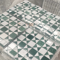 Carreaux de mosaïque hexagonale en pierre pour revêtement mural d'hôtels, villas, salons de thé et lieux de loisirs – Mosaïques Carrara Blanc