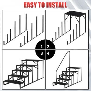 Escalones portátiles de metal de 3 peldaños DB RV para exteriores, para autocaravanas, camiones, jacuzzis, montaje lateral, impermeables - Product Image 5
