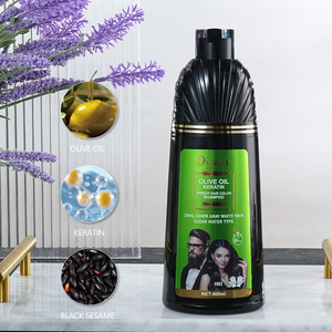 Tinta per Capelli Nera Professionale con Olio d'Oliva, Cheratina, Zenzero e Tè Verde, Non Macchia la Pelle, Colorazione Rapida in 10 Minuti - Product Image 4