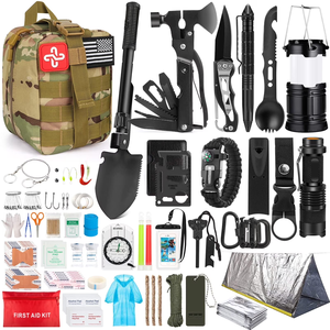 <span class=keywords><strong>Kit</strong></span> de Supervivencia de 250 Piezas con Bolsa Compatible con Sistema Molle, Tienda de Campaña de Emergencia, Linterna y Más, Excelente Regalo para Hombres, Camping y Actividades al Aire Libre - Product Image 1