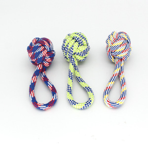 Jouets à mâcher pour chiens, écologiques, personnalisables, couleurs variées, indestructibles, pour chiens agressifs, races adultes, corde en coton à 2 nœuds, vente en gros - Product Image 1