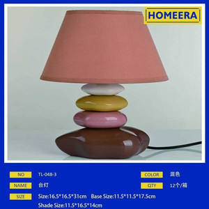 Lampada da tavolo in ceramica multicolore europea con Base in pietra Design, decorazione per la casa contemporanea luce da comodino - Product Image 2