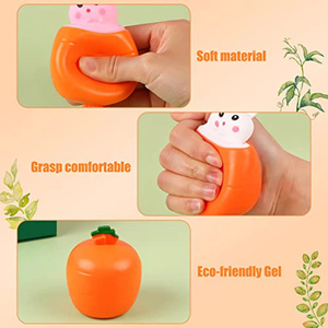 Wholesale 1PC Rabbit Carrots Decompression Toy Thermoplastic Rubber <b>Squeeze</b> <b>Ball</b> Bunny Toys Easter Party Decor DIY - Product Image 3